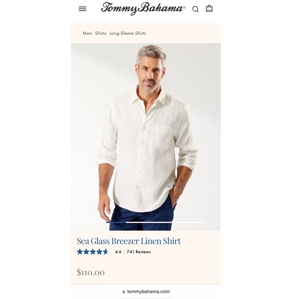 Tommy Bahama See Glass Breezer - White Size Medium - New with tags
